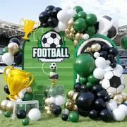 131Pcs Football Balloon Garland Arch Set With 4D Football Foil Balloon For Birthday Sports Football Fan Themed Party Decoration