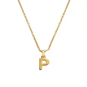 Culturesse 50cm Initial P Pendant 24K Gold Plated Necklace Fashion Jewellery