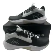 Under Armour Lockdown 7 Basketball Shoes Men's Size 10.5 Black White Sneakers