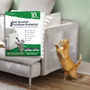 Cat Scratch Furniture Protector - 10 Pack Couch Protector from Cat Claws, Clear