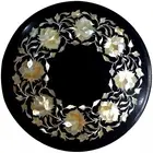 Mother of Pearl Inlay Work Coffee Table Top Marble Corner table for Drawing Room