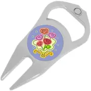 Flowers in Vase Golf Ball Marker Divot Repair Tool Bottle Opener