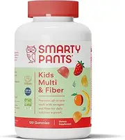 SmartyPants Kids Formula & Fiber Daily Gummy Vitamins: Gluten Free, Multivitamin & Omega 3 Fish Oil (DHA/EPA), Fiber, Methyl B12, Vitamin D3, Vitamin B6, 120 Count (30 Day Supply) - Packaging May Vary