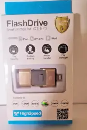 Flash Drive Duel Storage- iOS & PC- 64GB For IOS PC Iphone Ipad Ipod Gold New