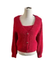 Willow & Wind NWT 2 Piece Sweater Set Red women Size Medium