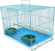 Portable Birdcage Bird Cage Cleaner Brush Large Parrot Cage No Mess Bird Feeder Small Birdcage Quaker Parrot Birdie Sky-Blue Abs