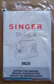 Singer 5625 Stylist II Sewing Machine Instruction & Quick Start Manual