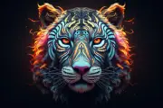 Psy Tiger UV tapestry, Blacklight Reactive, Psychedelic Tapestry, Trippy Art