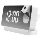 Digital Alarm Clock LED Display Desktop Clocks for Bedroom Office (White)