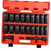 02347A 3/4-Inch Drive Socket Set, Master 20-Piece SAE and Metric Socket Set,