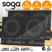 SOGA 2X Cooktop Portable Induction LED Electric Double Duo Hot Plate Burners