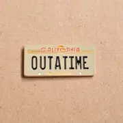 OUTATIME LICENSE PLATE Enamel Pin - Back to the Future - Delorean