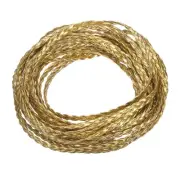 Braided Leather Cord, 5.5 Yards 5mm Flat Craft Leather String, Gold