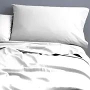 Park Avenue 500TC King Bed Natural Cotton Fitted/Flat Sheet/Pillowcases White