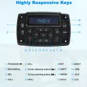 AM/FM Radio Receiver Digital Media MP3 Player USB Input Boat Stereo Radio System