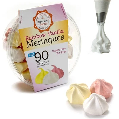 Rainbow Vanilla Meringues Cookies Fat Free Gluten Free Low Calorie Snack Treats
