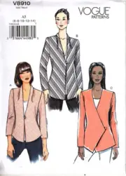 Vogue V8910 Misses Lined Asymmetrical Jacket Sewing Pattern New Size 6 to 14