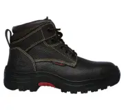 SKECHERS WORK Men's Burgin - Tarlac Steel Toe Work Boot Brown - 77143-BRN, Brown