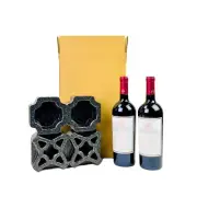 USA Universal Double Bottle Wine Shipping Box - 6 Pack - All-in-One Protectiv...