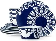 [Noritake] Bluefjord 12-Piece Set in Blue/White