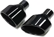 2pcs/Lot Universal Car Exhaust Tip Compatible For Audi SQ5 Leom Stainless Steel Car Rolled Oval Outlet Slant Tip Exhaust Muffler Tip(Black)