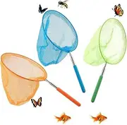 Telescopic Butterfly Fishing Net,3Pc Outdoor Catching Butterfly Net Fishing Net,Extendable Butterfly Net Fishing Net,Extendable Butterfly Bug Garden Insect Bird Net,Telescopic Insect and Butterfly Net