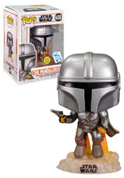 Funko POP! Star Wars #408 The Mandalorian Flying (Glow-In-The-Dark) - New, Mint Condition