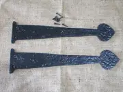 2 Garage Door Decorative Hardware Dummy Hinges 12" Long Gate Decorative Iron