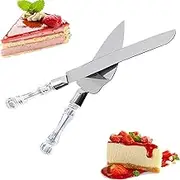 Wedding Cake Knife and Server Set, Wedding Cake Knife Set Crystal Handle Cake Cutting Set with Packing Box Reusable Cake Server Set Wedding Engagement Anniversary Birthday Party