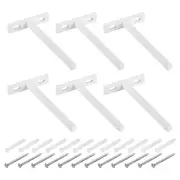 6Pcs 5 Inch Wall Mounting Floating Shelf Bracket Blind Shelf Support, White