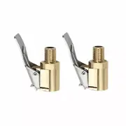 2Pcs Tire Inflatable Straight Copper Open Flow Lock-On Air Chuck Car Tool