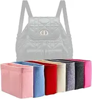 [Generic] Xoppia Bag Organizer compatible with Dior Medium Caro Backpack. Felt Insert Liner for Women Handbag. (Black, Style B: Side Zipper)