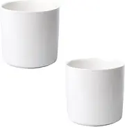 Parliky 2pcs Ceramic Flower Pots for Succulents Elegant Round Planters for Home and Office Decoration Indoor Plant Containers