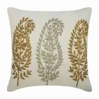 Square Sofa Pillow Cover Ivory 16"x16", Home Decor Silk Fabric - Paisley Diva