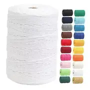 Macrame Cord, 3mm x 328 Yards (About 300m) 100% Natural Cotton Macrame White