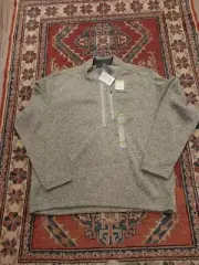 NEW Eddie BauerQuarter Zip Fleece Mens Sz XXL GRAY GRAY Pullover NWT