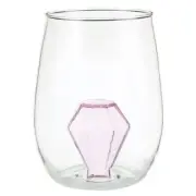 Stemless Wine Glass with Figurine Diamond Size 4.5in H / 16 oz Pack of 6
