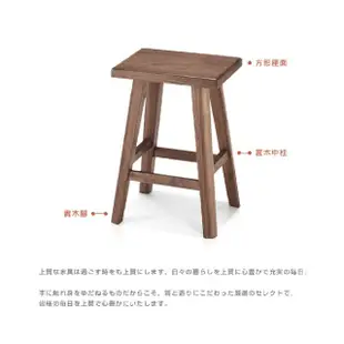 【DAIMARU 大丸家具】BRUNO布魯諾黑胡桃木方形43凳子(凳子)