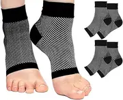 Compression Foot Sleeves (3 Pairs) - Plantar Fasciitis Arch & Ankle Support Compression Socks for Plantar Fasciitis Pain Relief, Heel Pain, Enhanced Circulation, Reduce Foot Swelling, Both Men and Women (L/XL)