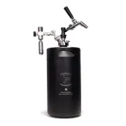 Stainless Steel 5L Insulated Mini Keg Double Wall Black Tap Head CO2 Charger