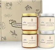 Fafamara Scented Candle Gift Set, 4 Relaxing Aromatherapy Candles for Women, Jasmine & Ylang Ylang, Sandalwood & Patchouli, Fir & Cedarwood, Vanilla & Amber, for Christmas, Birthday, Anniversary