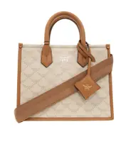 MCM Himmel Monogrammed Small Tote Bag One size Nude