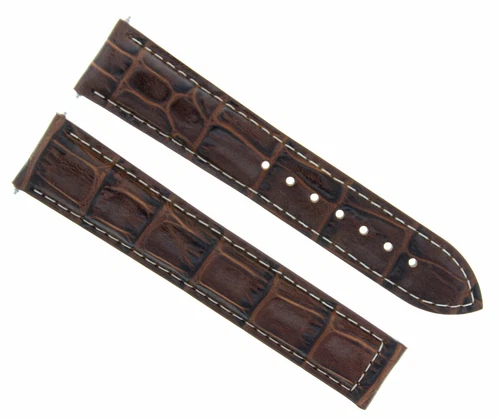 24MM LEATHER WATCH BAND STRAP FOR 24/20MM OMEGA SEAMASTER RAILMASTER BROWN WS