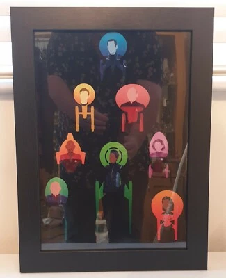 Star Trek captains and ships exclusive A3 Artprint in a brand new black frame
