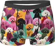 [YANYU] Poodles Dogs Print Stylish Men Briefs Breathable Stretch Lightweight Comfortable for All Day Wear