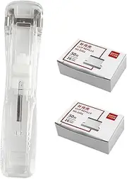 SEWACC Iron Plastic Paper Stapler Document Clipper Clam Clip Dispenser Office Paper Stapler Set
