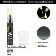 Touch Up Paint For Skoda All Models 8004M Grey With Polish Paste