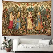 Medieval Tapestry Middle Age Tapestry Garden Noble Women Large Tapestry Wall Painting Decoration Photo Hanging Bed Curtain Home Bedroom Living Room Decoration
