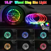 4PCS 15.5 Inch RGB LED Wheel Ring Rim Light for Truck Bluetooth App Controlled