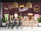 3D Bubble Tea Shop Background Wallpaper Wall Murals Removable Wallpaper 1